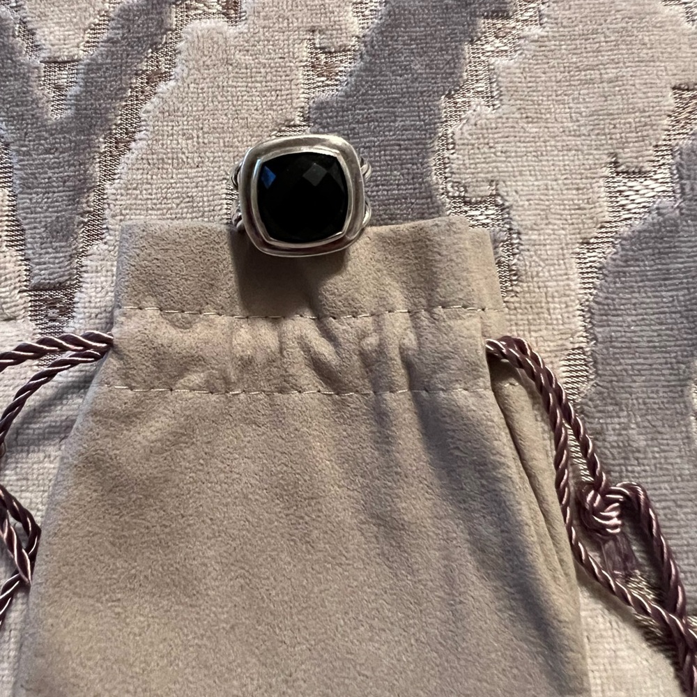 David Yurman Sterling Silver 11mm Black Albion Ring - Picture 3 of 7